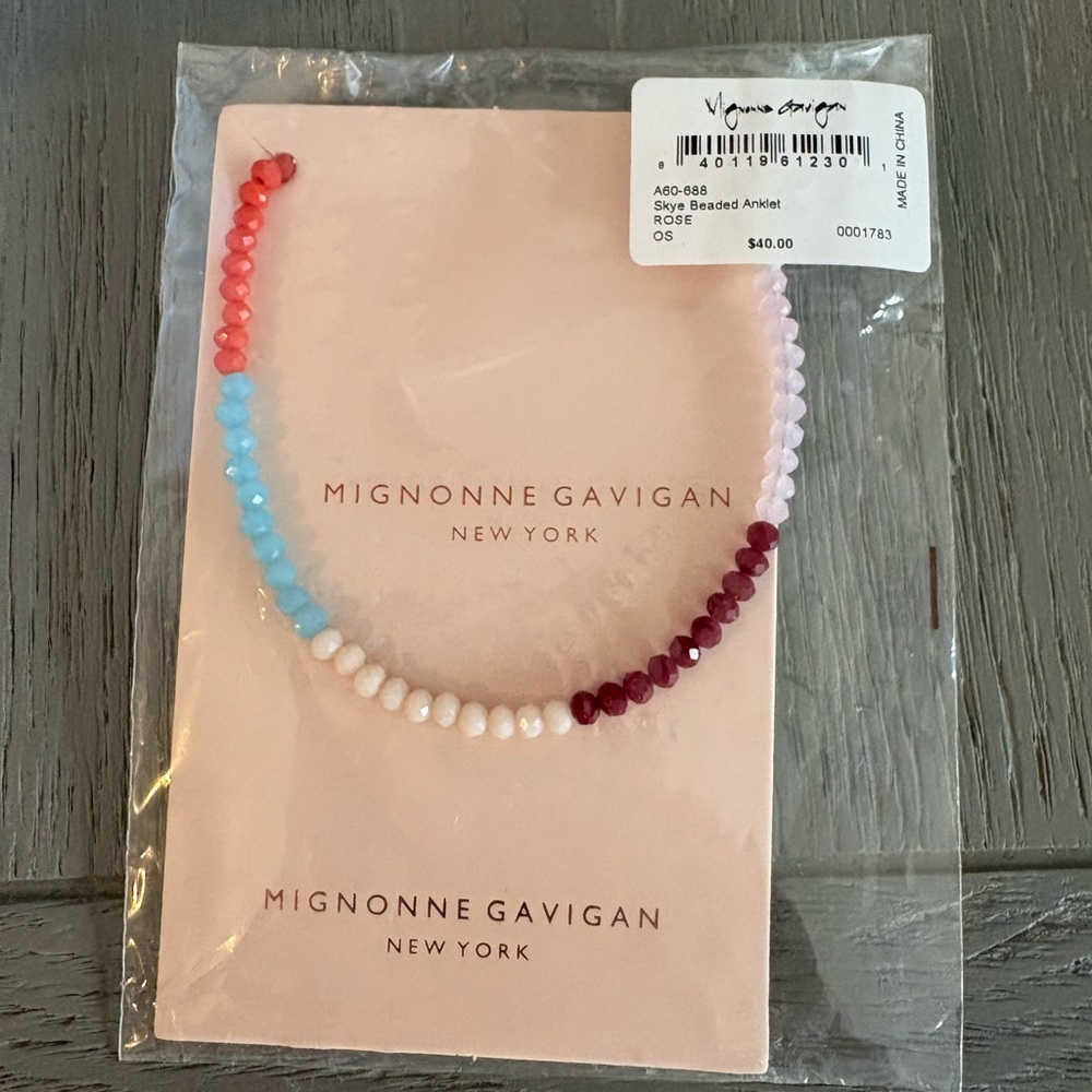 Mignonne Gavigan Skye Rose Beaded Anklet new with tags